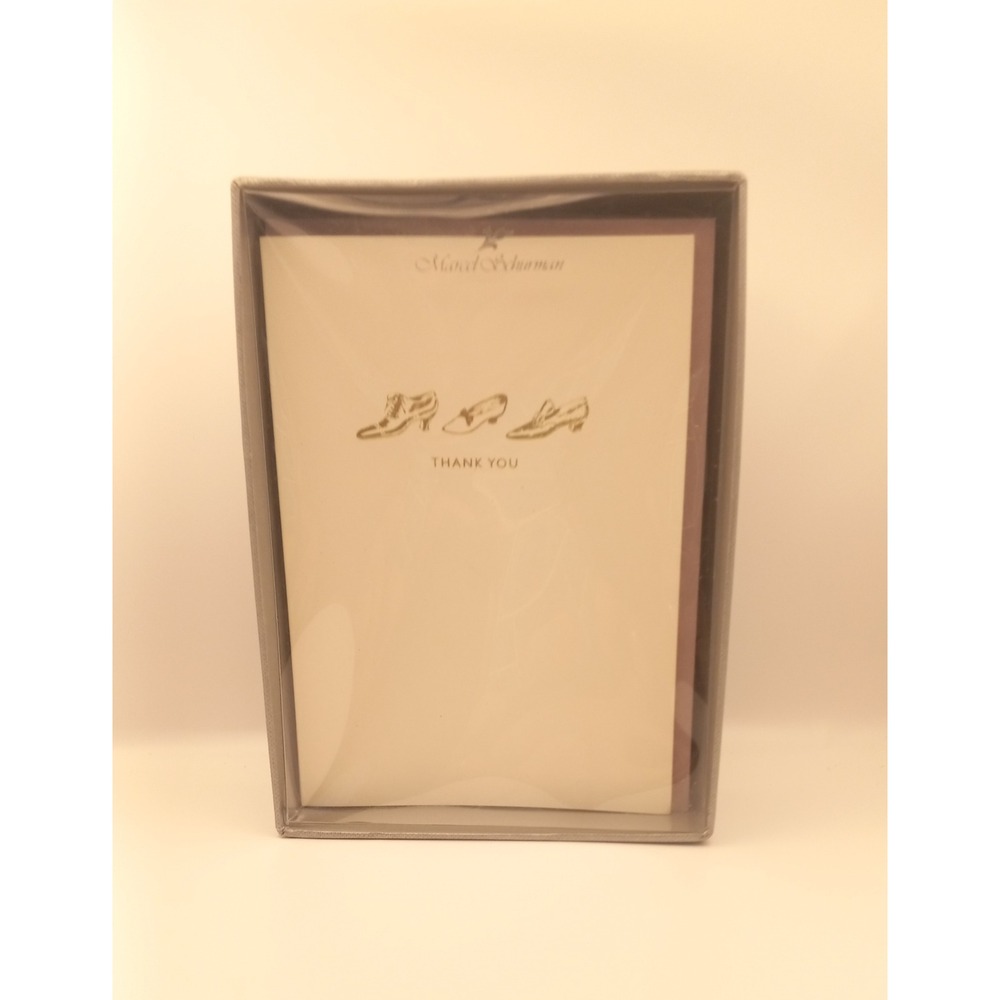 Marcel Schurman Vintage Shoes Gold Foil Thank You Notecards Boxed Set 10 Count
